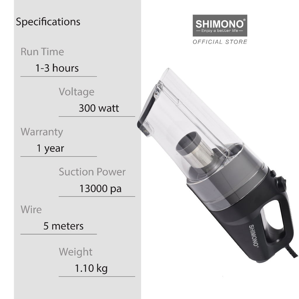 SHIMONO Cyclone Corded Vacuum Cleaner - Rocket Vacuum 888